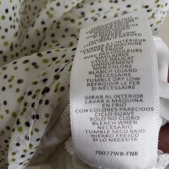 NWT Wayf Puff Sleeve High Neck Top. Short Sleeve. Size Small. Dot Print. Sheer. - Picture 12 of 12